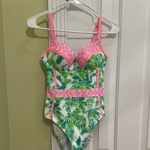 Lilly Pulitzer White and Pink Swimsuit